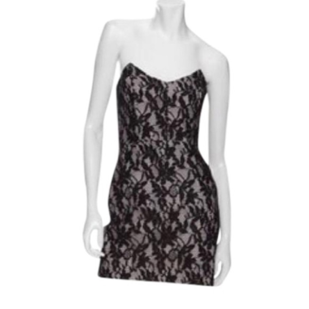 NWT Mason black lace strapless midi dress size 4